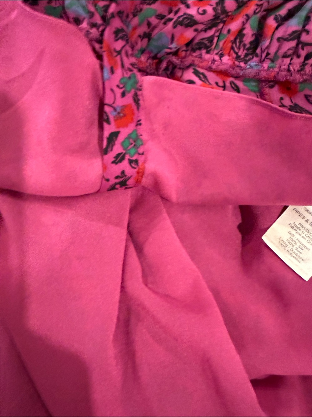 Veronica Beard Pink Floral V-Neck Long-Sleeve Midi Dress - Picture 14 of 16
